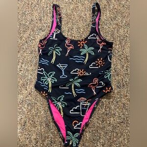 Chubbies Navy and Pink One-Piece Swimsuit